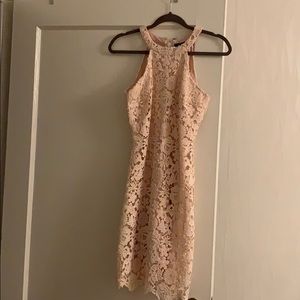 Lulus Love Poem Blush Pink Lace Dress